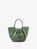 Proenza Schouler Front Image of Small Ruched Tote in Soft Suede in Patina