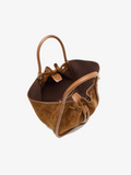 Proenza Schouler Aerial image of Small Ruched Tote in Soft Suede in Saddle