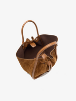 Proenza Schouler Aerial image of Small Ruched Tote in Soft Suede in Saddle