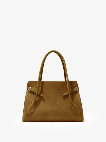 Proenza Schouler Front image of Small Tate Bag in Nubuck Calf in Tobacco