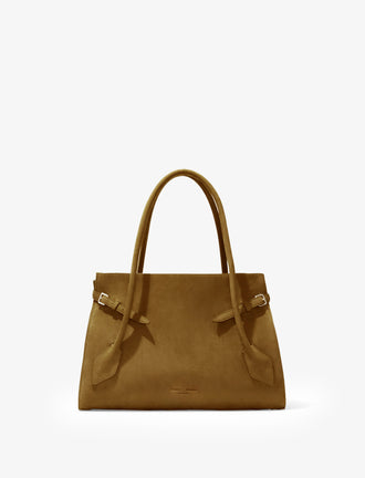 Proenza Schouler Front image of Small Tate Bag in Nubuck Calf in Tobacco