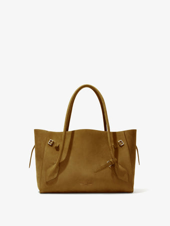 Proenza Schouler Front image of Small Tate Bag in Nubuck Calf in Tobacco