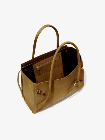 Proenza Schouler Interior image of Small Tate Bag in Nubuck Calf in Tobacco