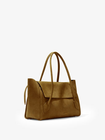 Proenza Schouler Side image of Small Tate Bag in Nubuck Calf in Tobacco