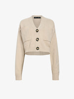 Still Life image of Sofia Cardigan In Eco Cashmere in Oatmeal