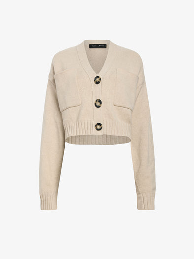 Still Life image of Sofia Cardigan In Eco Cashmere in Oatmeal