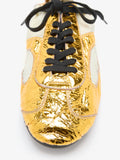 Proenza Schouler Detail image of Soft Track Sneakers in Crinkle Gold 