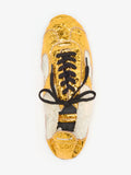 Proenza Schouler Aerial image of Soft Track Sneakers in Crinkle Gold 