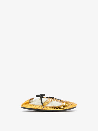 Proenza Schouler Front image of Soft Track Sneakers in Crinkle Gold 