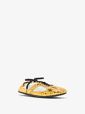 Proenza Schouler 3/4 Front image of Soft Track Sneakers in Crinkle Gold 