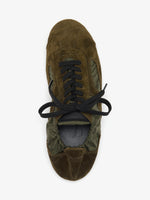 Proenza Schouler Aerial image of Soft Track Sneakers in Nylon Calfsuede Combo in Caper
