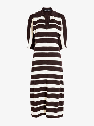 Proenza Schouler Still Life image of Solana Dress in Superfine Merino Silk in Brown Multi