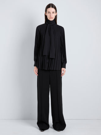 Proenza Schouler full length front image of Soomin Top in Technical Crepe in black