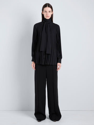 Proenza Schouler full length front image of Soomin Top in Technical Crepe in black