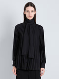 Proenza Schouler cropped front image of Soomin Top in Technical Crepe in black