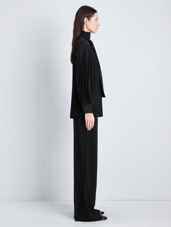 Proenza Schouler full length side image of Soomin Top in Technical Crepe in black