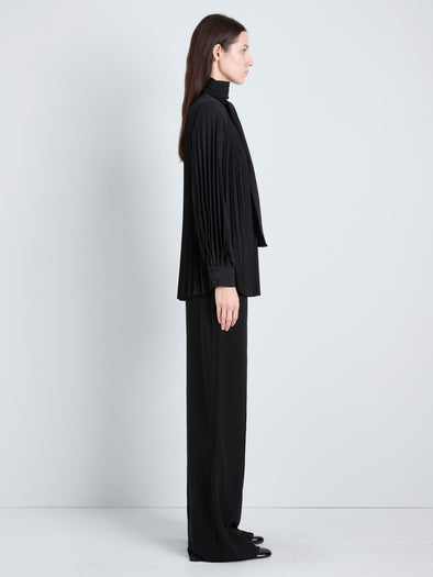 Proenza Schouler full length side image of Soomin Top in Technical Crepe in black