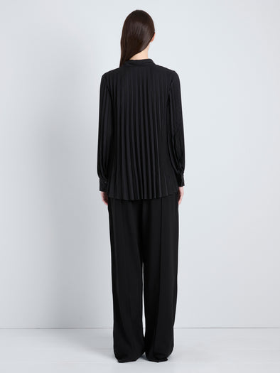 Proenza Schouler full length back image of Soomin Top in Technical Crepe in black