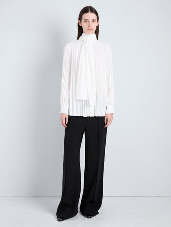 Proenza Schouler full length front image of Soomin Top in Technical Crepe in off white
