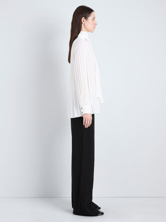 Proenza Schouler full length side image of Soomin Top in Technical Crepe in off white