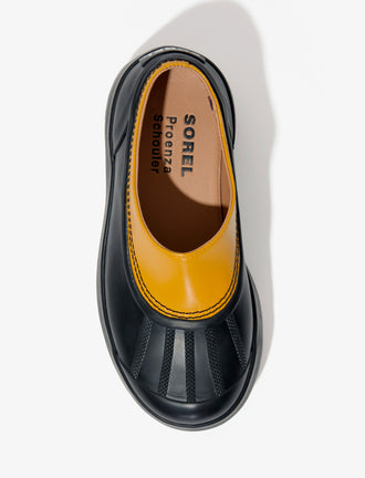 Proenza Schouler aerial image of SOREL x Proenza Schouler CARIBOU Mule WP in GOLDEN OCHRE/BLACK
