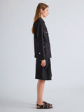 Proenza Schouler Side Full Length on Model Image of Stella Jacket in Stretch Twill in Indigo