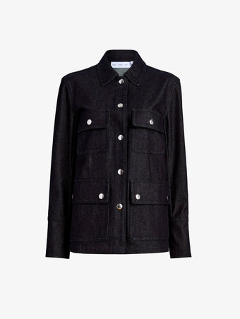 Proenza Schouler Still Life Image of Stella Jacket in Stretch Twill in Indigo