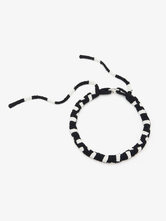 Proenza Schouler Striped Knit Rolo Necklace in black/white