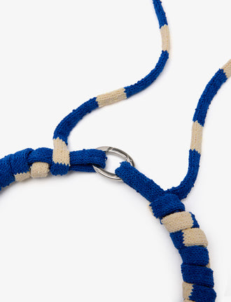 Proenza Schouler cropped image of Striped Knit Rolo Necklace in cobalt multi