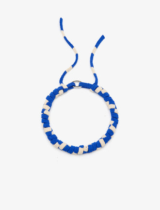 Proenza Schouler Striped Knit Rolo Necklace in cobalt multi
