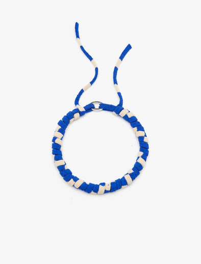 Proenza Schouler Striped Knit Rolo Necklace in cobalt multi