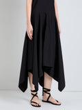 Proenza Schouler Detail image of model wearing Sybella Dress in Classic Cotton Shirting in Black