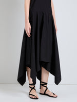 Proenza Schouler Detail image of model wearing Sybella Dress in Classic Cotton Shirting in Black