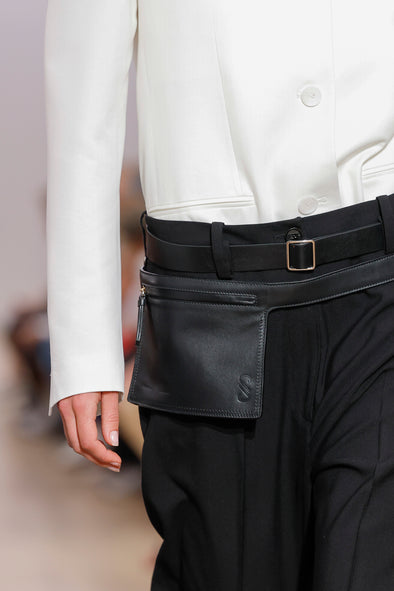 Runway image of Zip Belt Bag in black