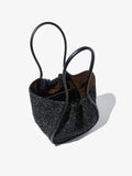Interior image of the Large Ruched Tote in Tweed