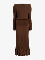 Proenza Schouler Still Life image of Talia Dress in Lightweight Merino in Chocolate