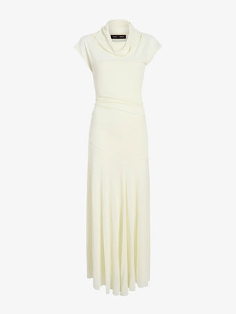 Proenza Schouler Still Life image of Tamara Dress in Sheer Crepe Jersey in Pale Yellow