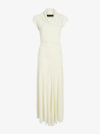 Proenza Schouler Still Life image of Tamara Dress in Sheer Crepe Jersey in Pale Yellow