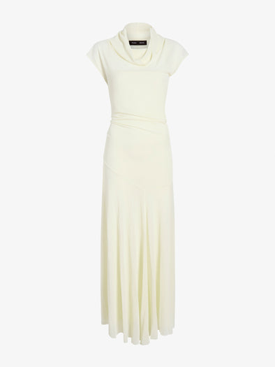 Proenza Schouler Still Life image of Tamara Dress in Sheer Crepe Jersey in Pale Yellow