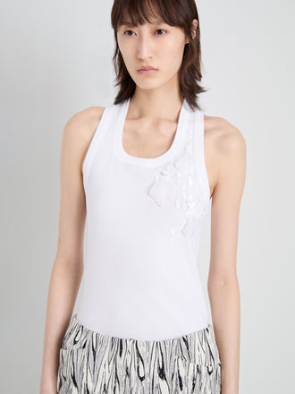 Proenza Schouler detailed image of Tana Top in Embroidered Cotton in White