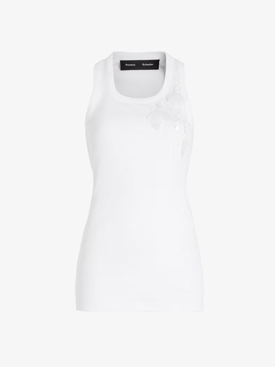Proenza Schouler Still Life image of Tana Top in Embroidered Cotton in White