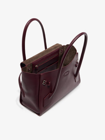 Interior image of Tate Bag in Smooth Calfskin in dark red