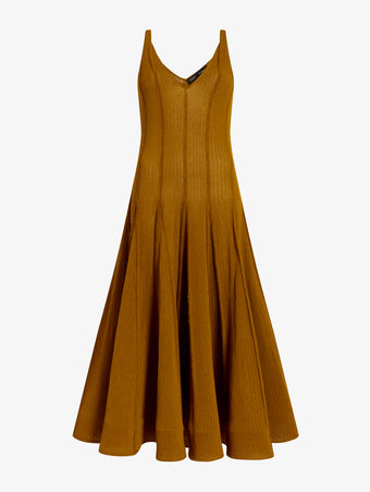 Proenza Schouler flat image of Tavia Dress in Viscose Fringe Knit in olive
