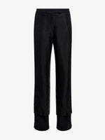 Proenza Schouler flat image of Teddy Pant in Wool Twill Suiting with Organza in black