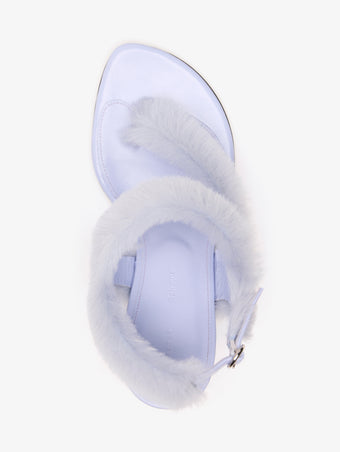 Proenza Schouler Aerial image of Tee 85 Thong Sandal In Shearling in Wisteria