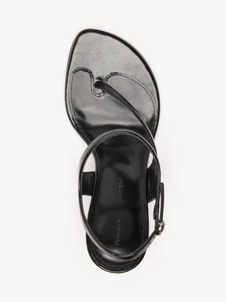 Proenza Schouler Still Life Aerial Image of Tee 85 Thong Sandal In Slick Nappa in Black