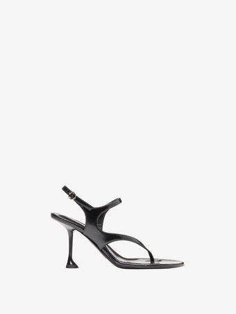 Proenza Schouler Still Life Front Image of Tee 85 Thong Sandal In Slick Nappa in Black