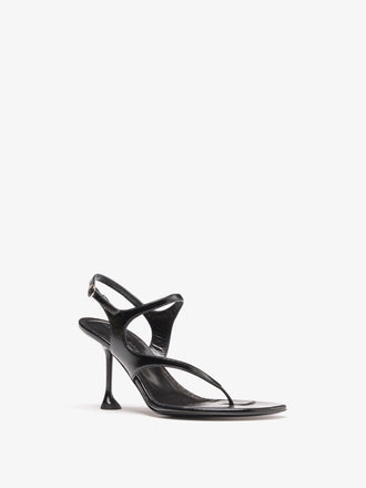 Proenza Schouler Still Life Side Image of Tee 85 Thong Sandal In Slick Nappa in Black