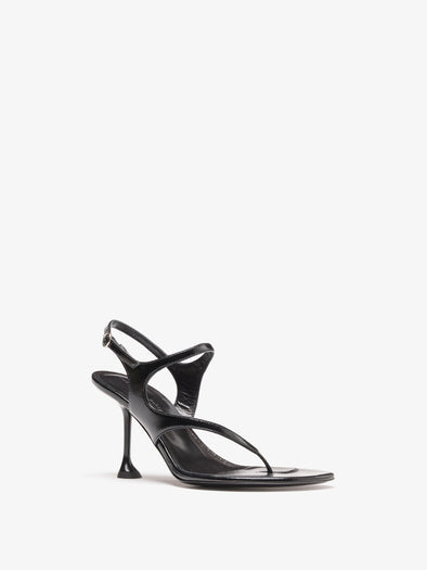 Proenza Schouler Still Life Side Image of Tee 85 Thong Sandal In Slick Nappa in Black