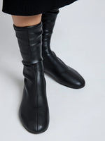 Tee Sock Boots in Faux Leather